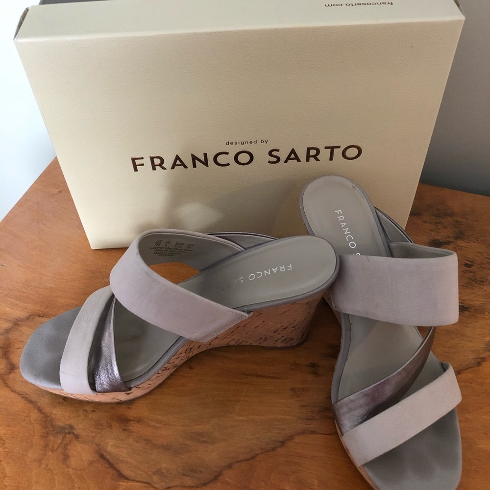 Wedge slide on sandal by Franco Sarto